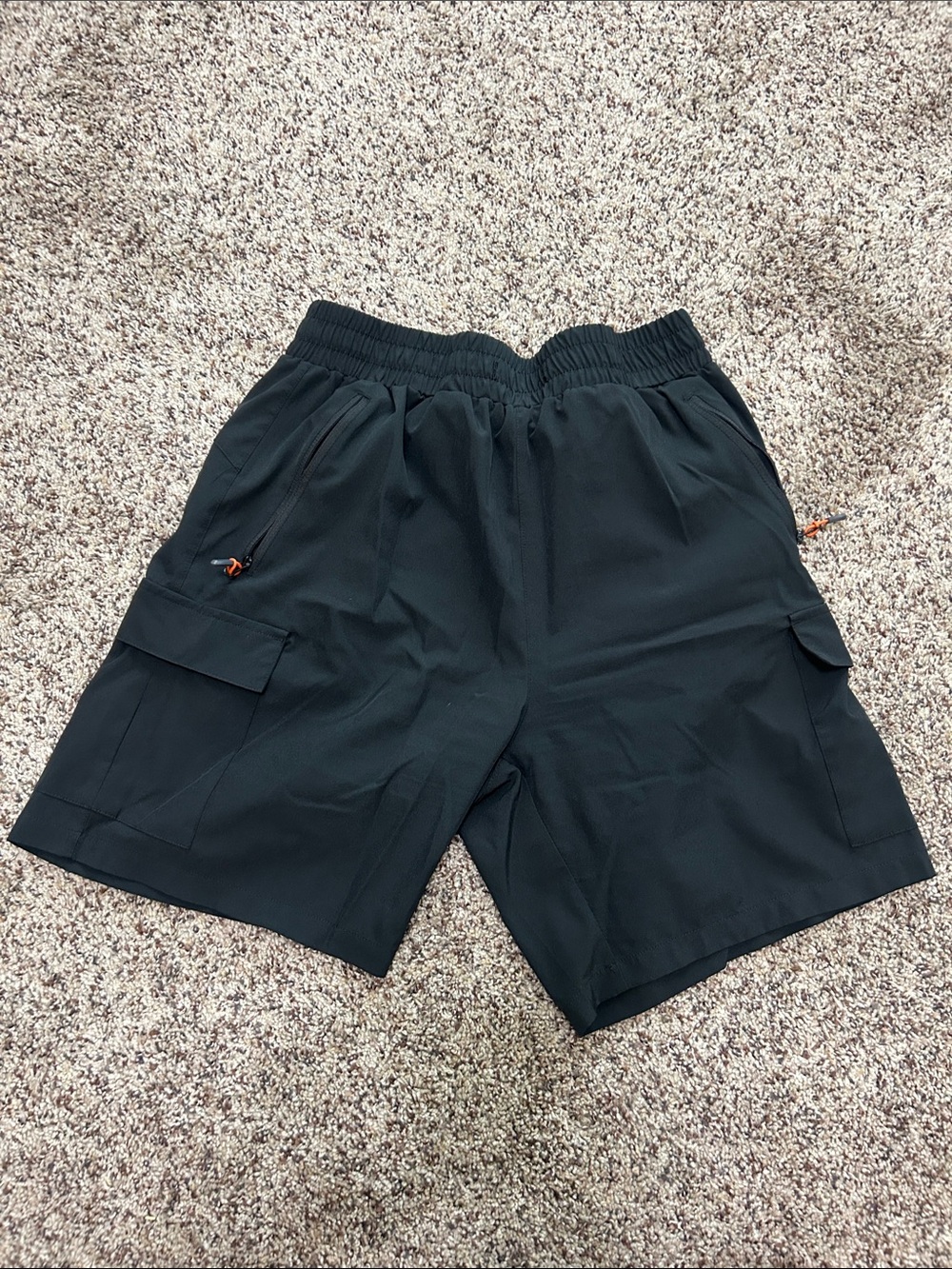Woman’s Black Cargo Shorts - Elastic Waist